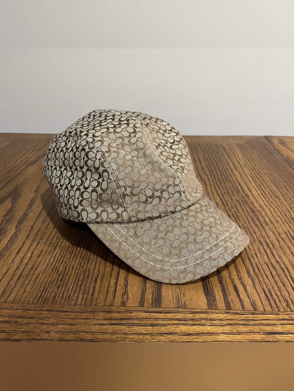 Coach Beige & Brown Signature Canvas Baseball Cap